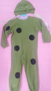 Kids Costumes to Hire - Dinosaur - Olive onesie with black dots - CHILD